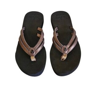 Reef Cushion Sandals Women Size 6 Twin Brown Bronze Flip Flops Strappy